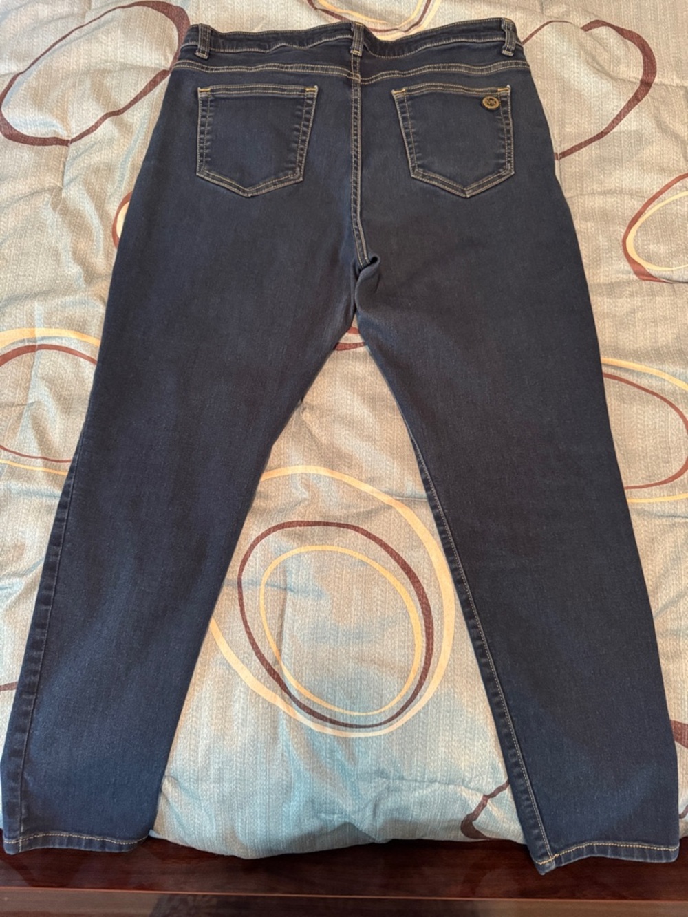 Michael Kors Dark Indigo Denim Jeans with Branded Back Pocket Button